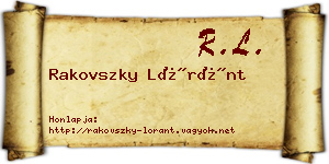 Rakovszky Lóránt névjegykártya