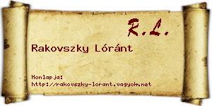 Rakovszky Lóránt névjegykártya