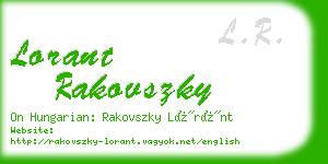 lorant rakovszky business card